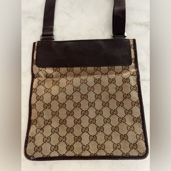 Gucci Beige/Brown GG Canvas and Leather Shoulder Bag - Picture 2 of 3